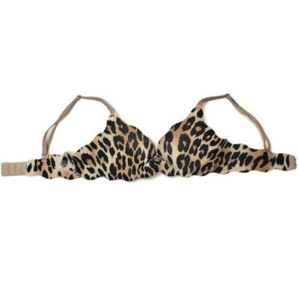 Victoria's Secret Very Sexy Push-Up Bra 32B Nude Leopard inside Scalloped Edge - Picture 5 of 8